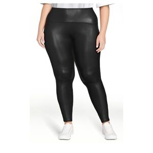Time and Tru Women’s Black Faux Leather Leggings XL NEW